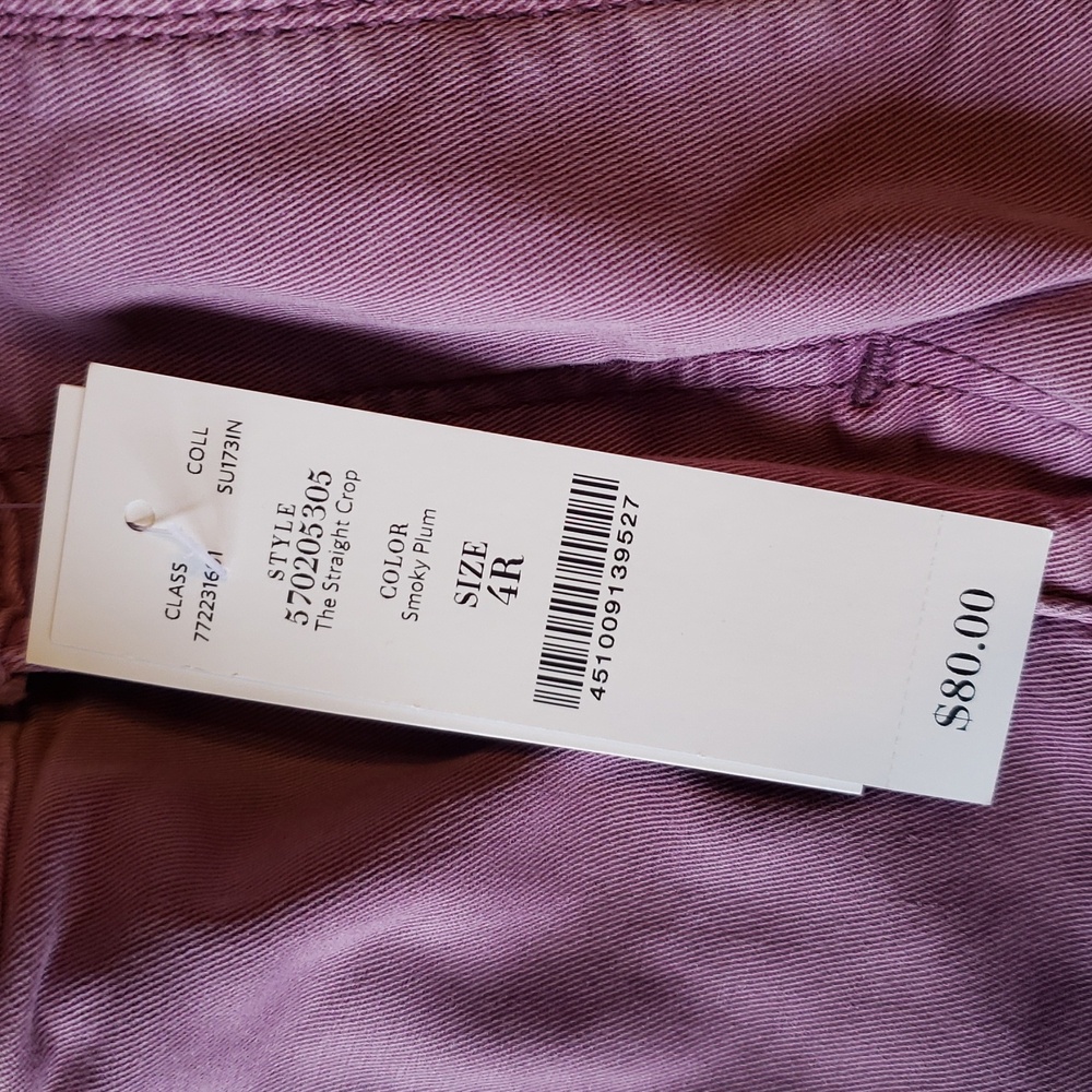 NWT WHBM The Straight Crop Smoky Plum Crop Jeans Size 4R - Picture 8 of 8